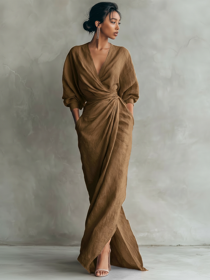 Ariana - Vestido maxi elegante de lino