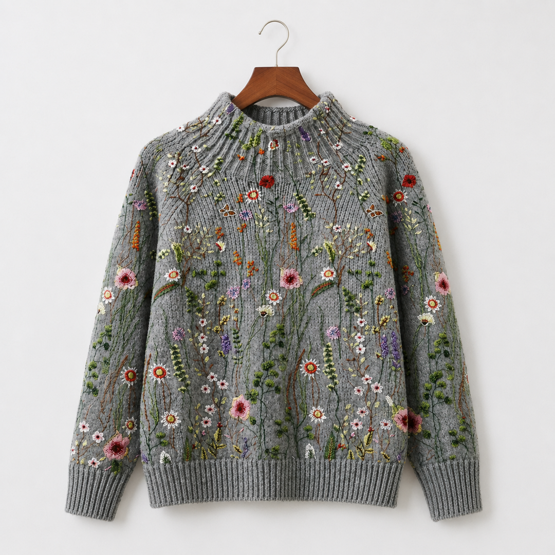Adorelia - Jersey de punto floral de tacto suave