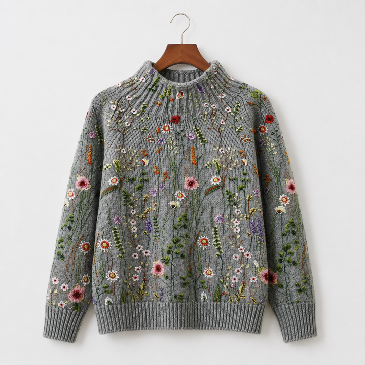 Adorelia - Jersey de punto floral de tacto suave