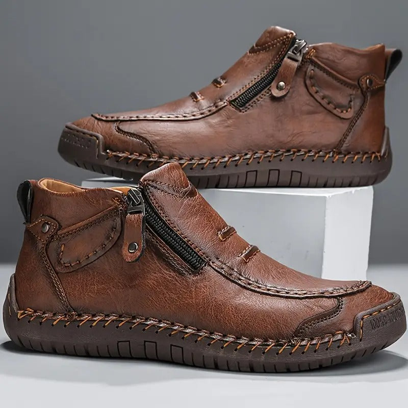 Drevian - Botines ergonómicos con cierre en el tobillo