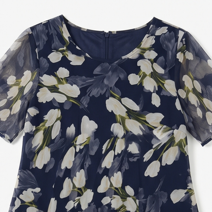Genevora - Vestido midi floral vaporoso