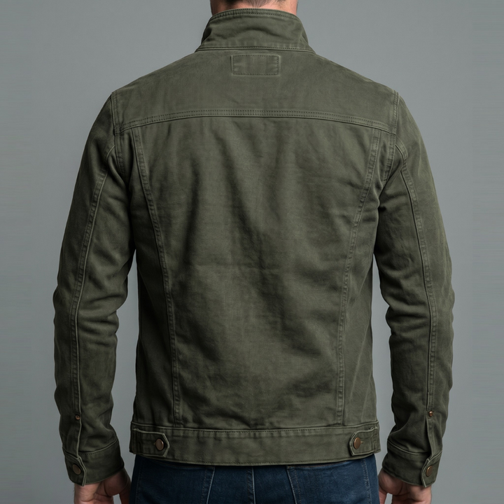 Brody - Chaqueta con cremallera frontal, lavado vintage y tacto suave