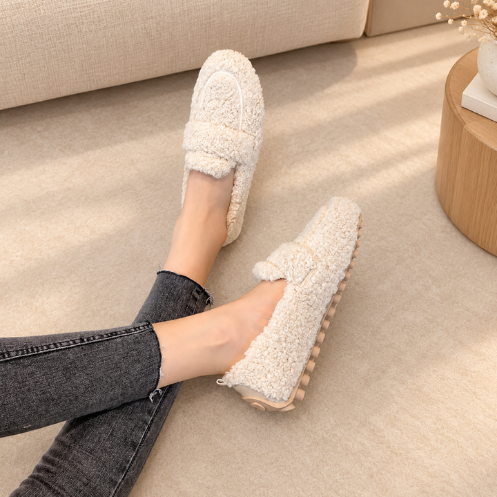 Avina - Zapatillas de casa de felpa con suela antideslizante