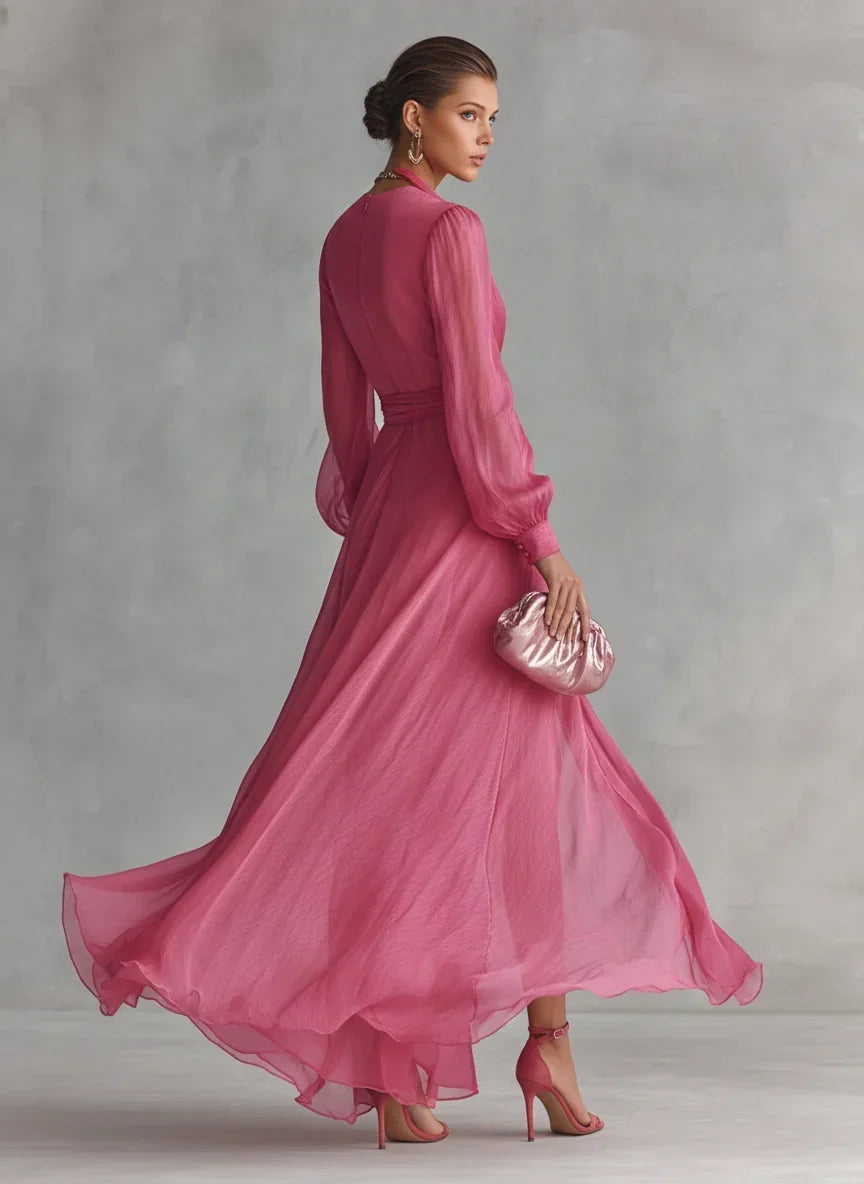 Caelissea - Vestido largo satinado