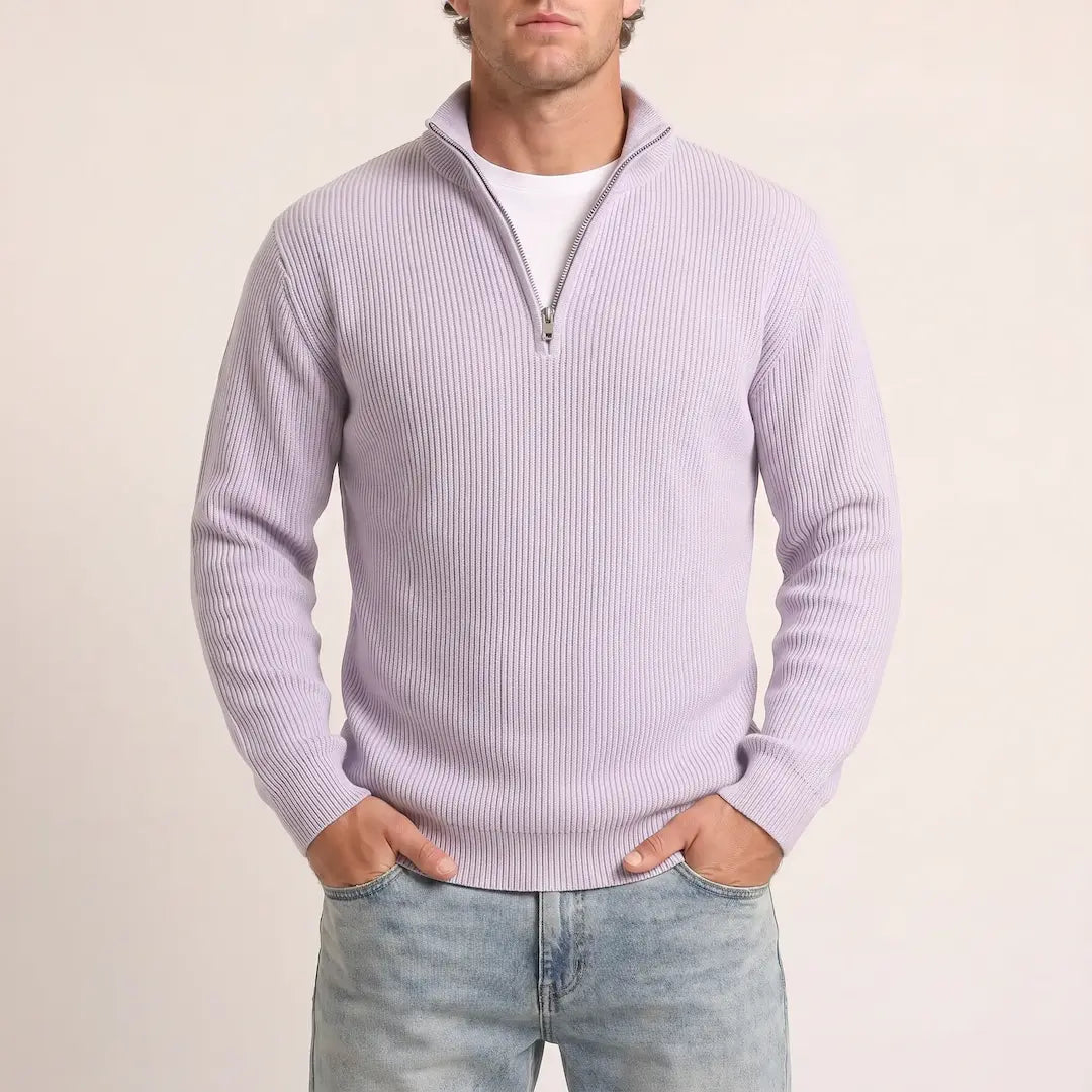 Beadlow - Jersey de media cremallera de tacto suave