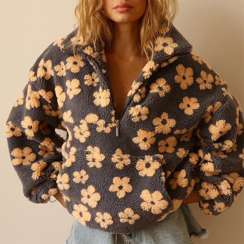Clemency - Jersey abrigado con forro floral