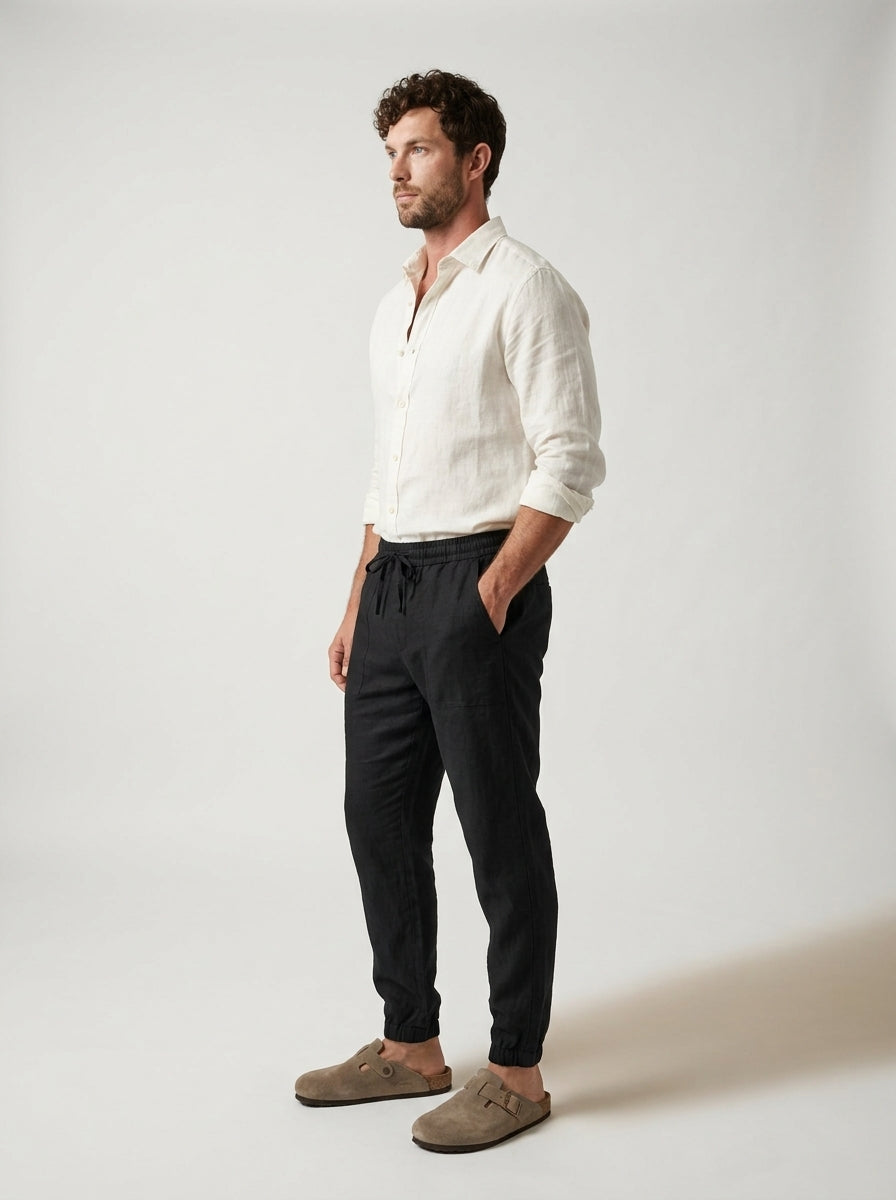 Carrick - Pantalón jogger de lino ligero