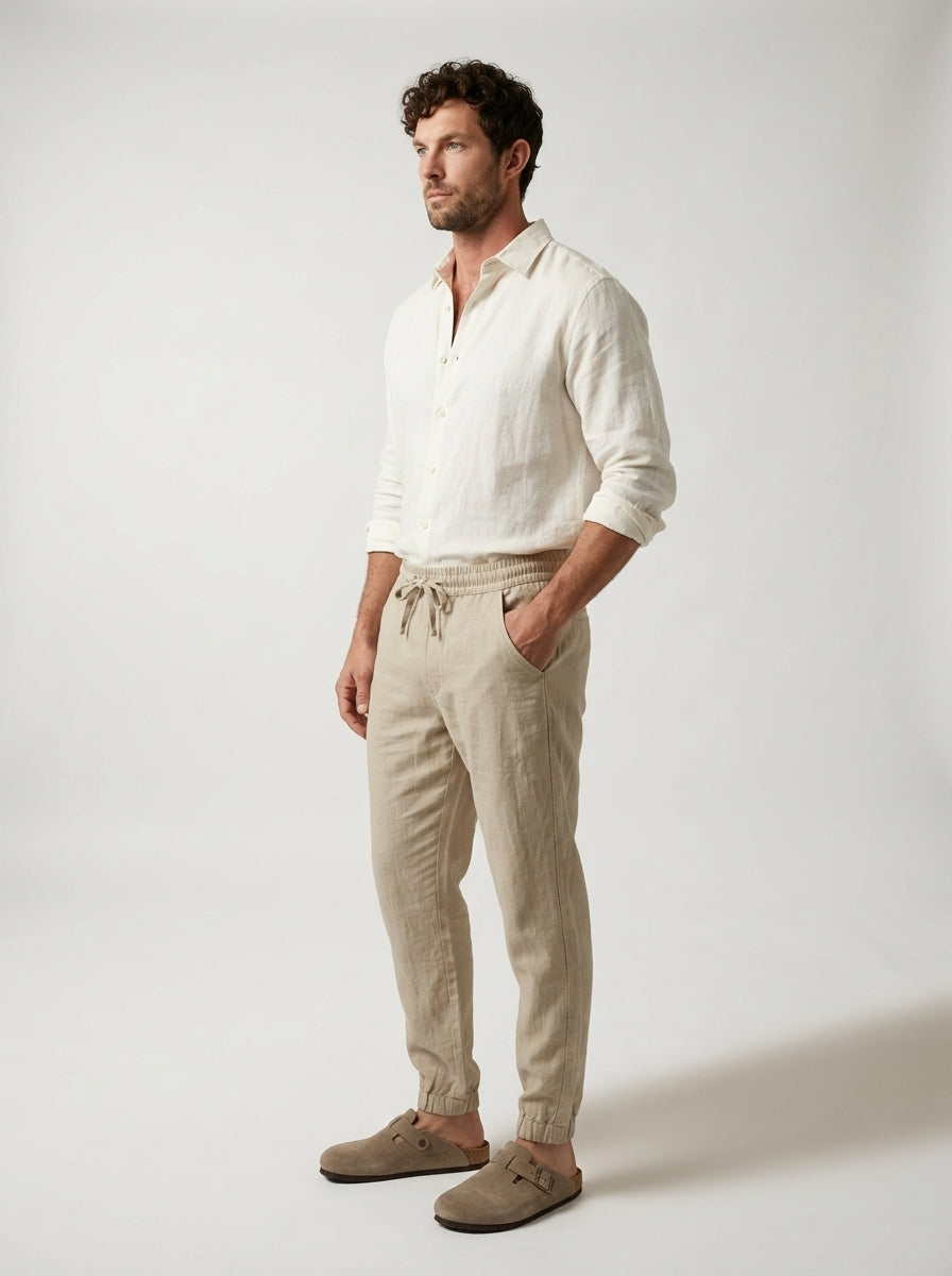 Carrick - Pantalón jogger de lino ligero