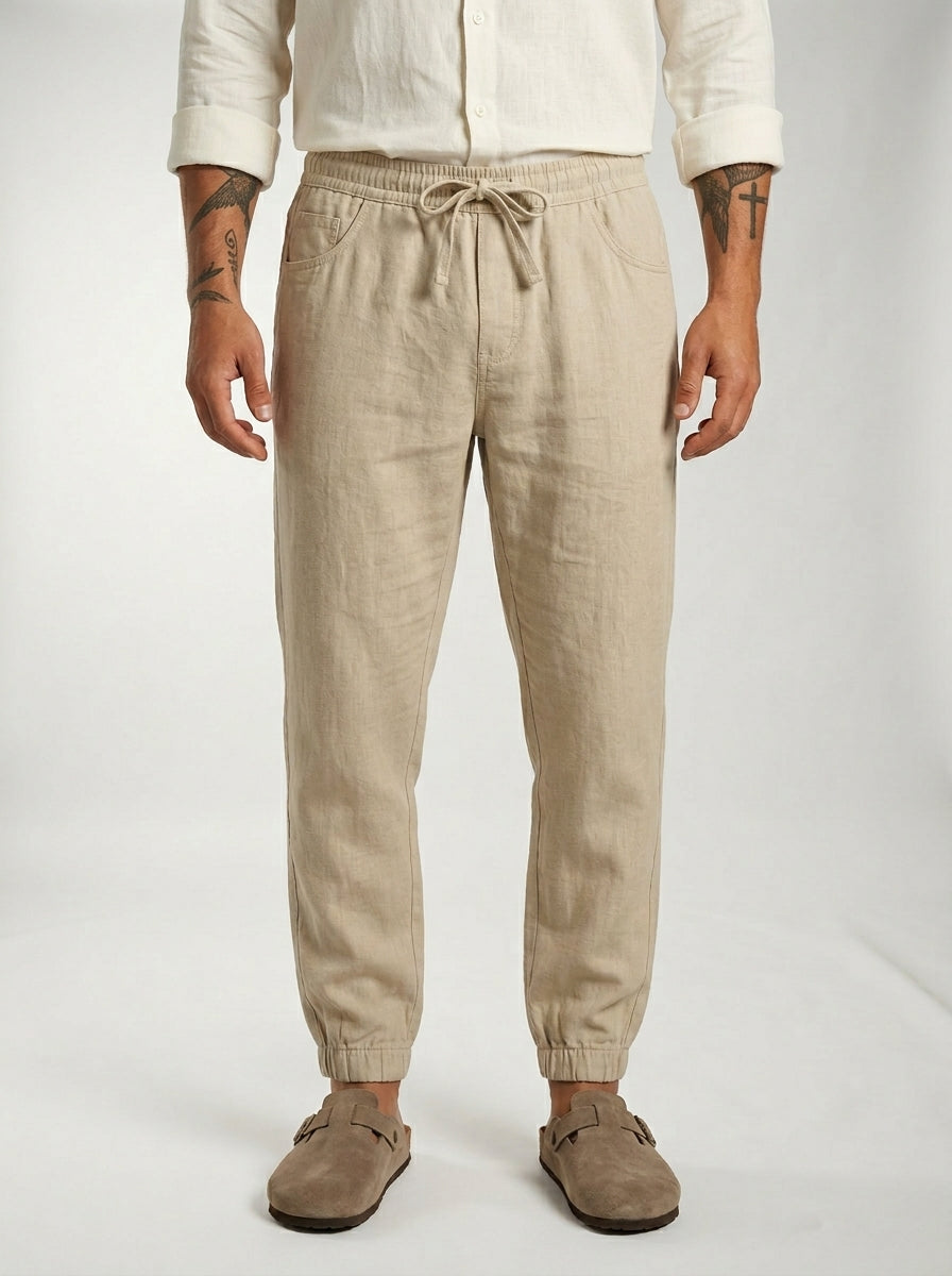 Carrick - Pantalón jogger de lino ligero