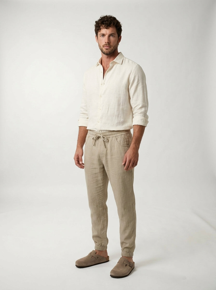 Carrick - Pantalón jogger de lino ligero
