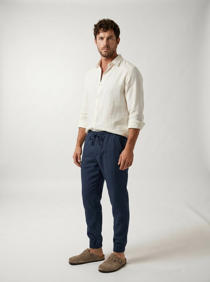 Carrick - Pantalón jogger de lino ligero