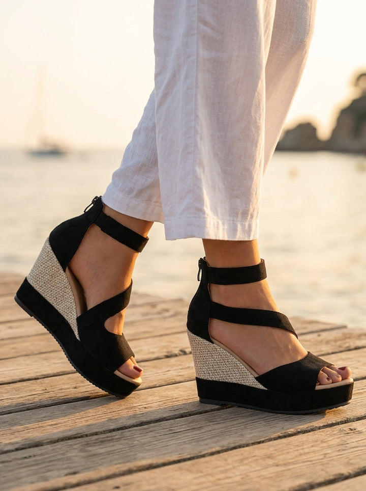 Clarisse - Sandalias de cuña acolchadas