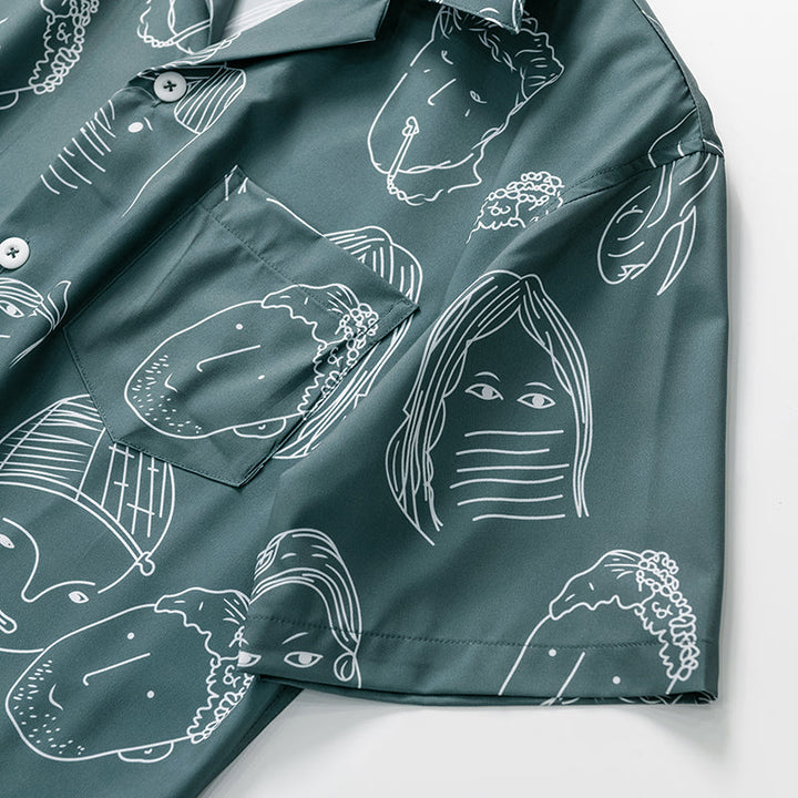 Nash - Camisa de cuello cubano de tacto suave