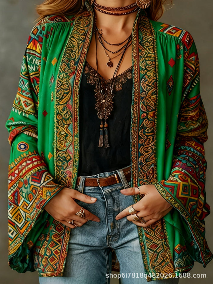 Eudocia - Cárdigan tipo kimono bordado boho