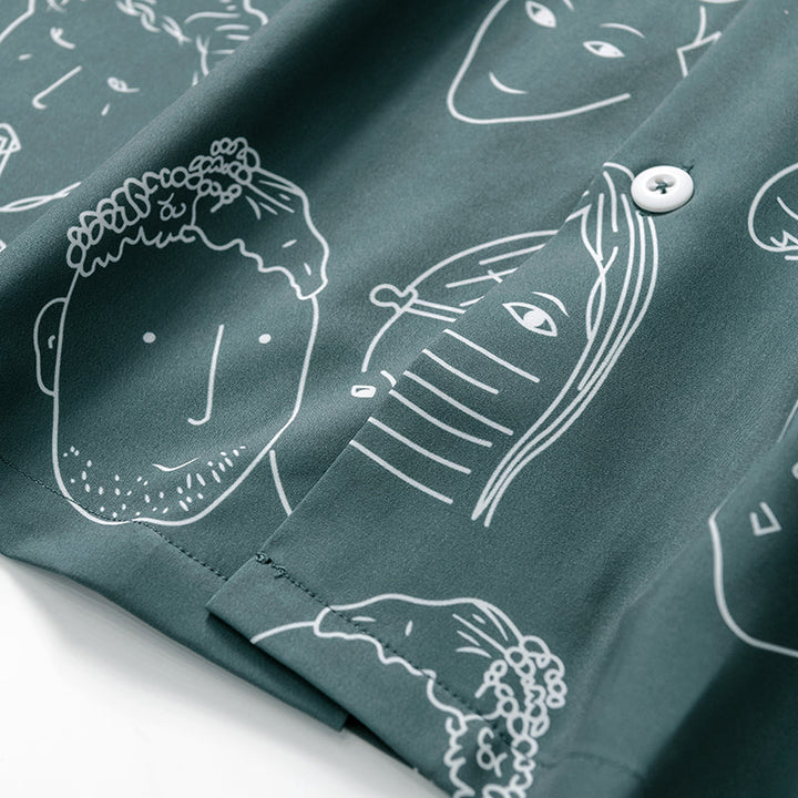 Nash - Camisa de cuello cubano de tacto suave