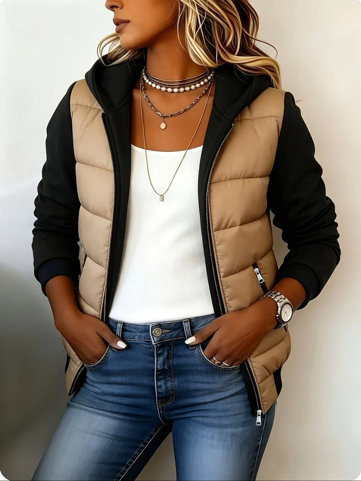Hedda - Chaqueta acolchada con capucha y paneles con cremallera