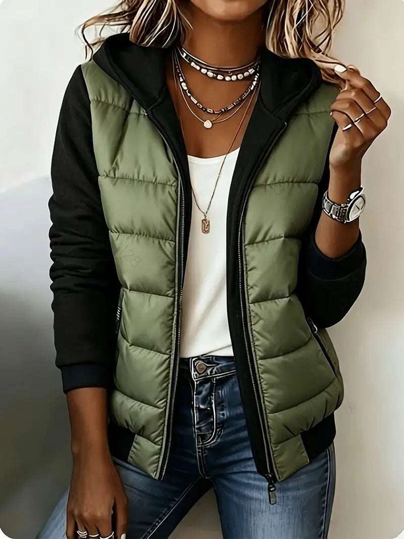 Hedda - Chaqueta acolchada con capucha y paneles con cremallera