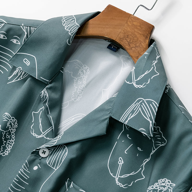 Nash - Camisa de cuello cubano de tacto suave