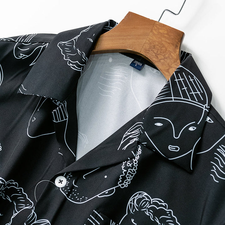 Nash - Camisa de cuello cubano de tacto suave