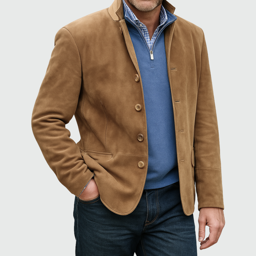 Aberley - Chaqueta con abotonadura frontal y tacto suave