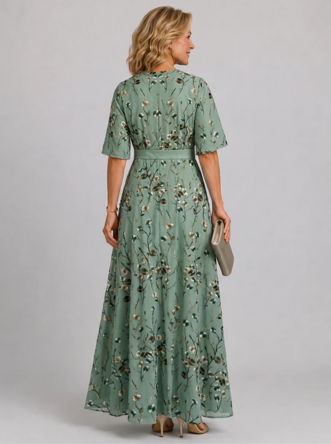 Adaline - Vestido midi floral de tacto suave