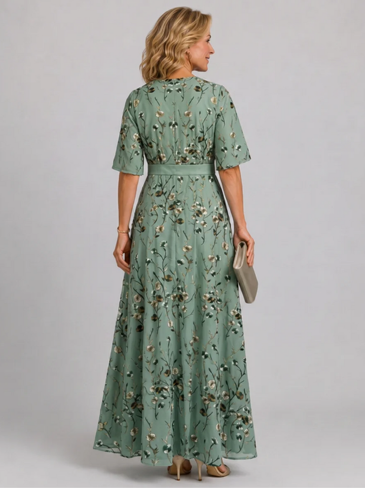Adaline - Vestido midi floral de tacto suave
