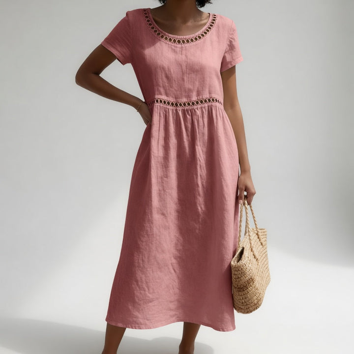 Ysoline - Vestido midi bordado de tacto suave