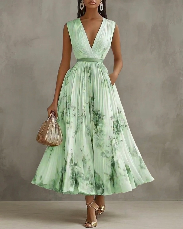 Nadia - Vestido midi plisado floral