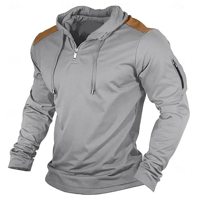 Carter - Sudadera de media cremallera con hombros contrastados