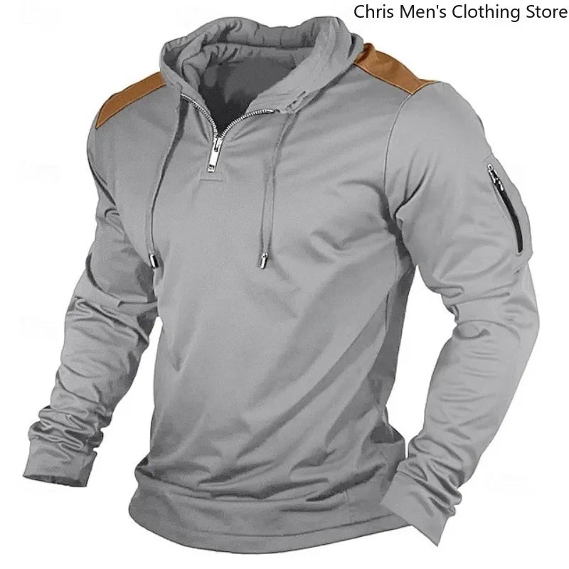 Carter - Sudadera de media cremallera con hombros contrastados