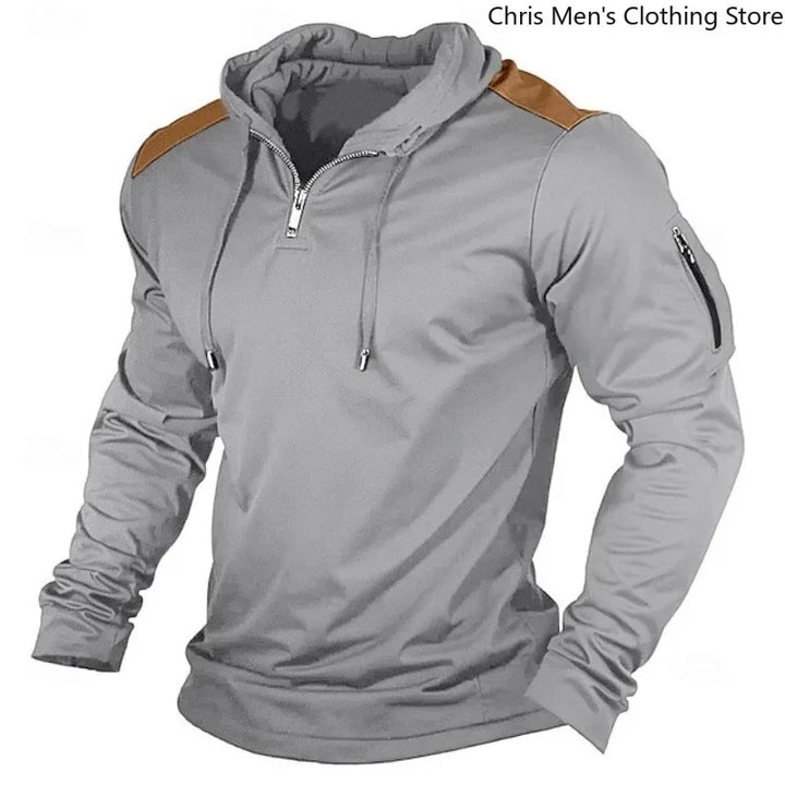 Carter - Sudadera de media cremallera con hombros contrastados