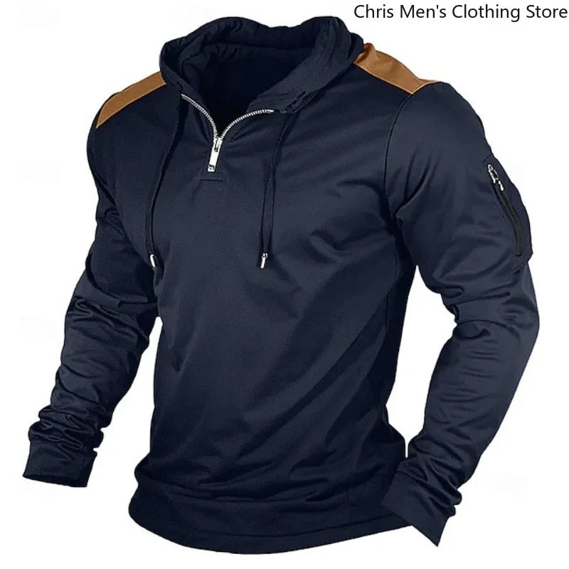 Carter - Sudadera de media cremallera con hombros contrastados