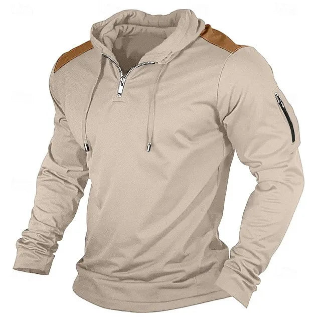Carter - Sudadera de media cremallera con hombros contrastados