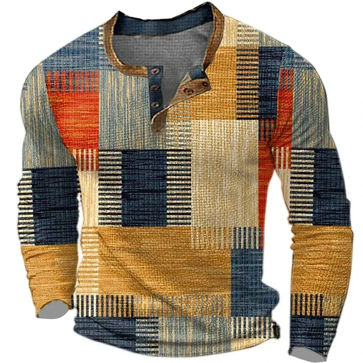 Karel - Camisa de manga larga con patchwork multicolor
