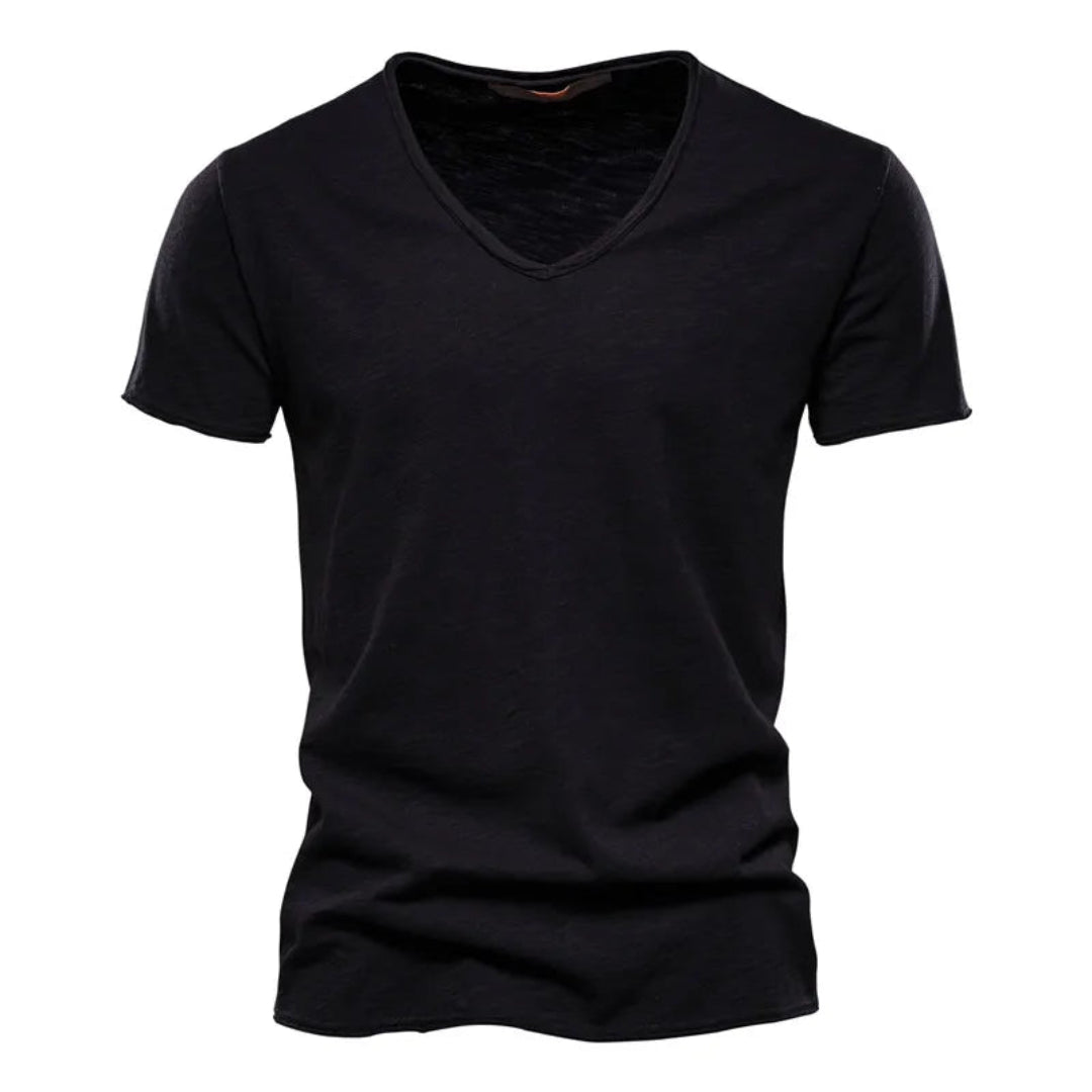 Jackson - Camiseta de tacto suave con cuello de pico