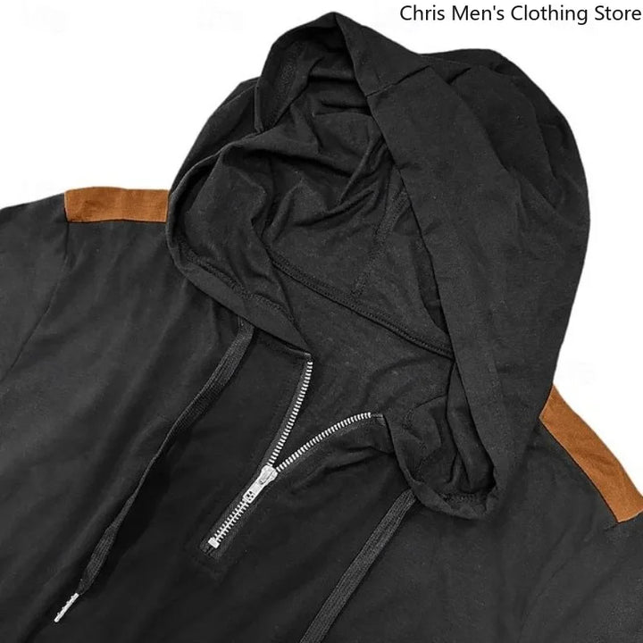 Carter - Sudadera de media cremallera con hombros contrastados
