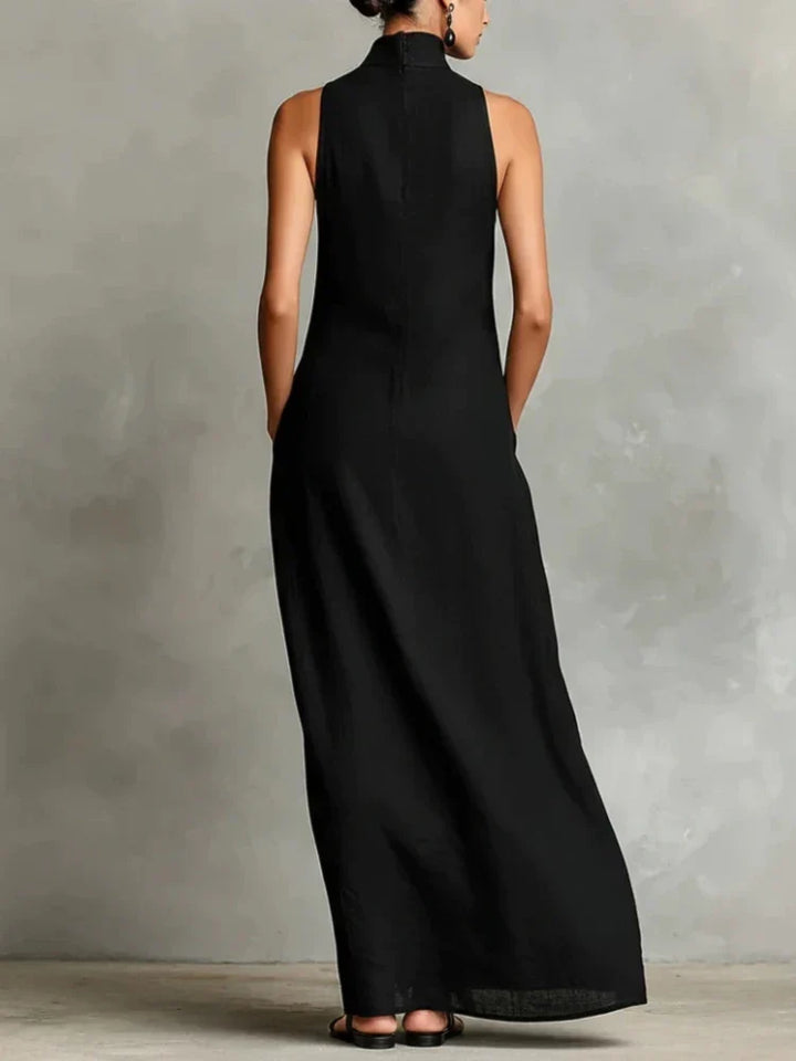 Orietta - Vestido largo sin mangas de cuello alto
