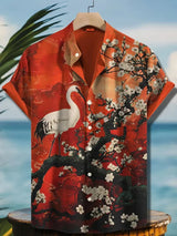 Ulric - Camisa de botones con estampado gráfico de estilo costero