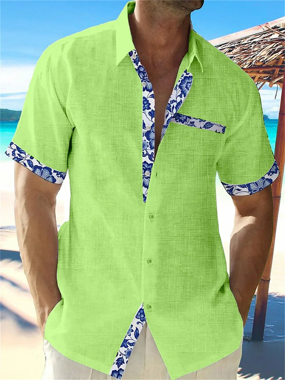 Eastcott - Camisa de verano informal con estampado étnico