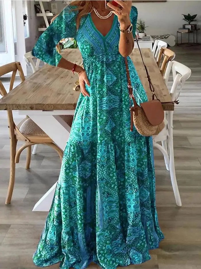 Ysavelle - Vestido boho de tacto suave