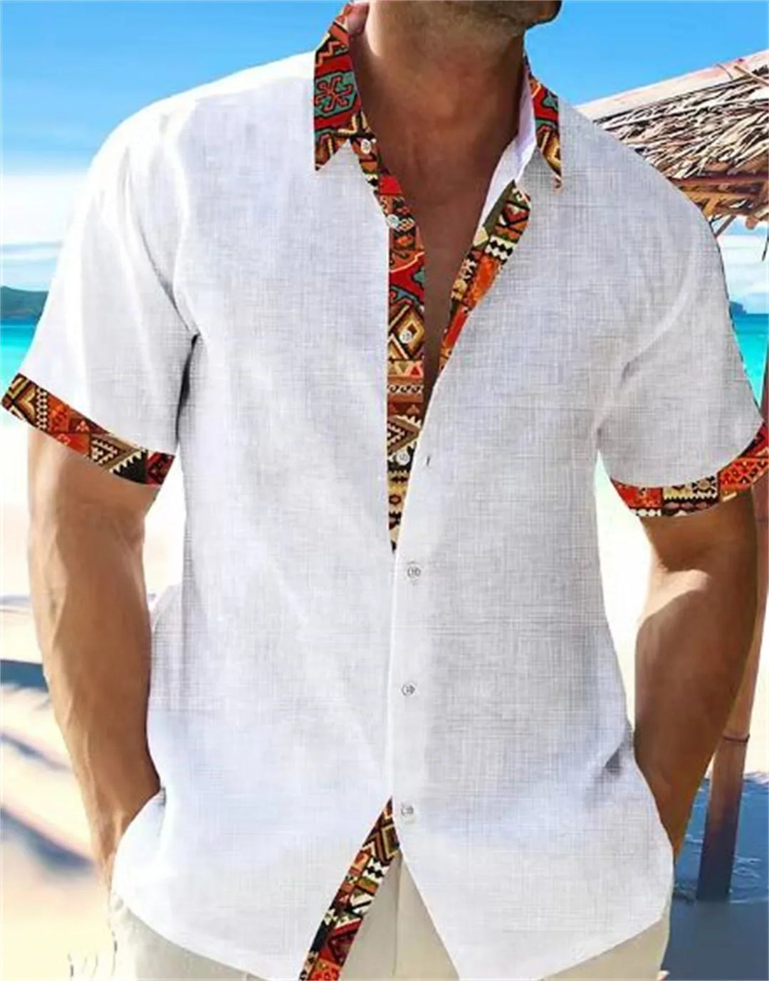 Eastcott - Camisa de verano informal con estampado étnico