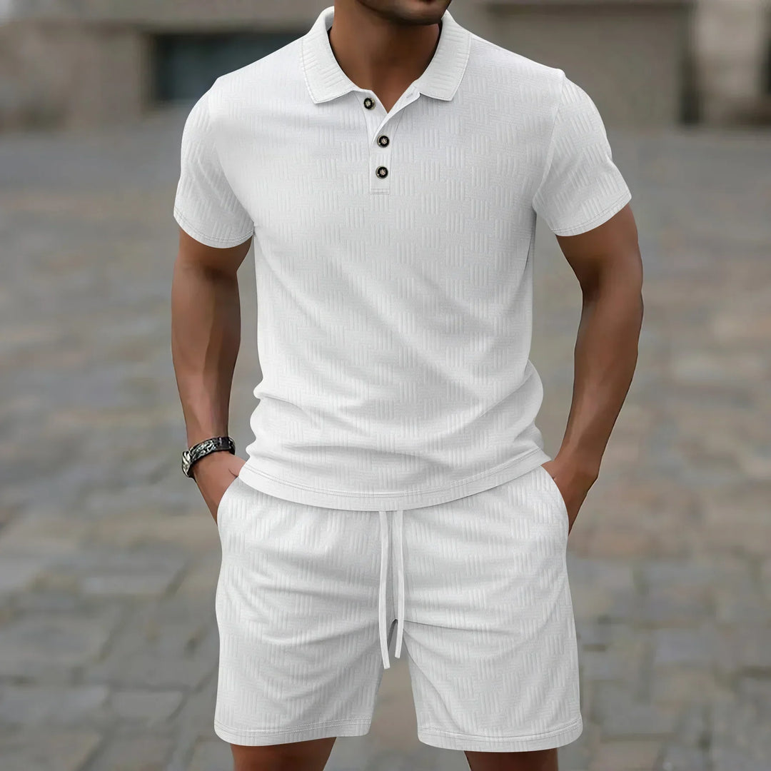 Pryce - Conjunto de polo y pantalón corto ligero para hombre