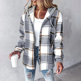 Marla - Sobrecamisa a cuadros con capucha y diseño en capas