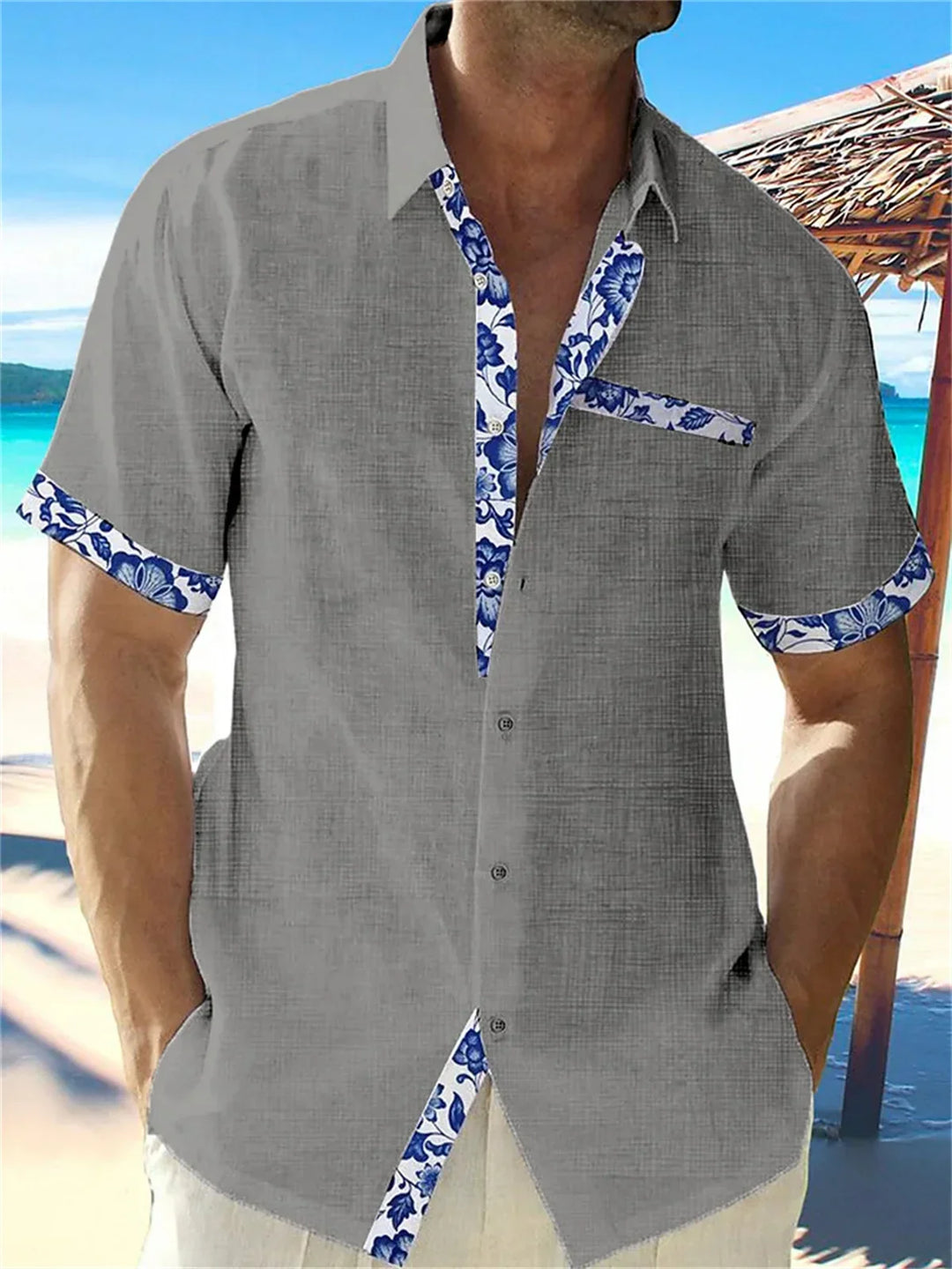 Eastcott - Camisa de verano informal con estampado étnico