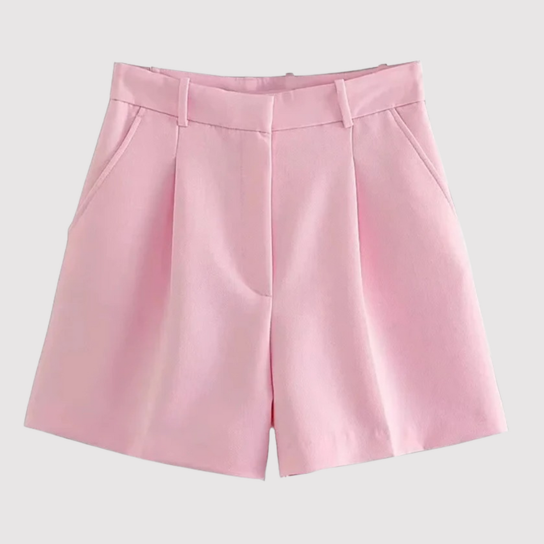Mirelle - Shorts sastre de tiro alto con pinzas