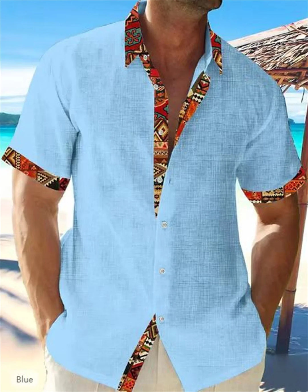 Eastcott - Camisa de verano informal con estampado étnico