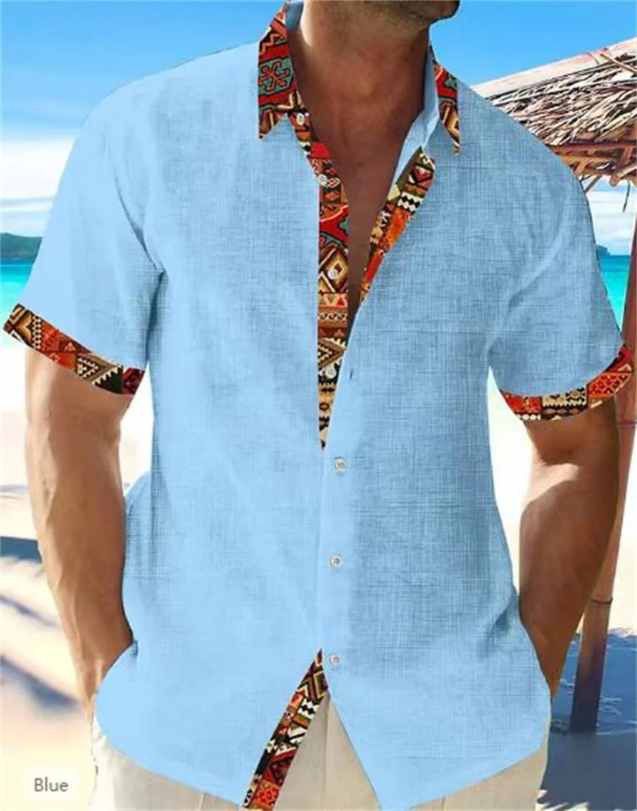 Eastcott - Camisa de verano informal con estampado étnico