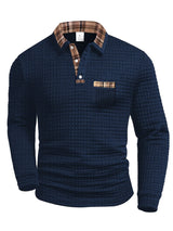 Arlen - Polo de manga larga con estampado de cuadros y tacto suave