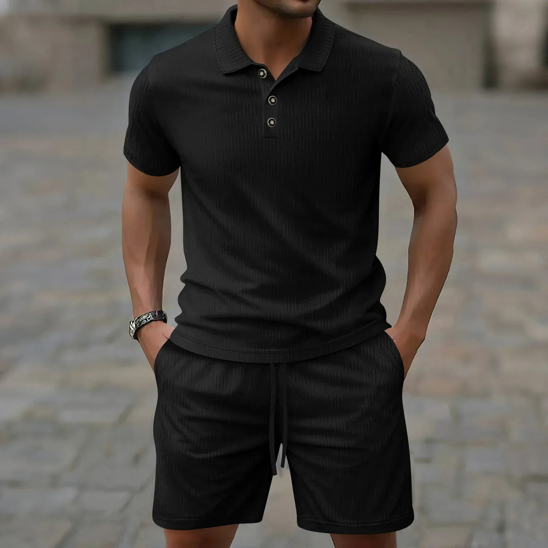 Pryce - Conjunto de polo y pantalón corto ligero para hombre