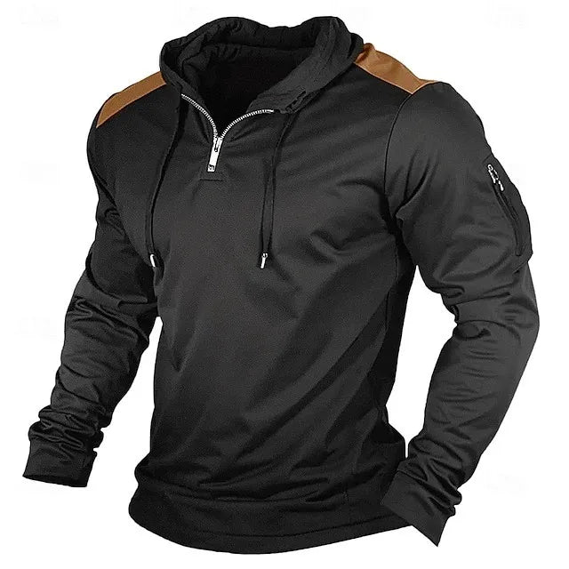 Carter - Sudadera de media cremallera con hombros contrastados